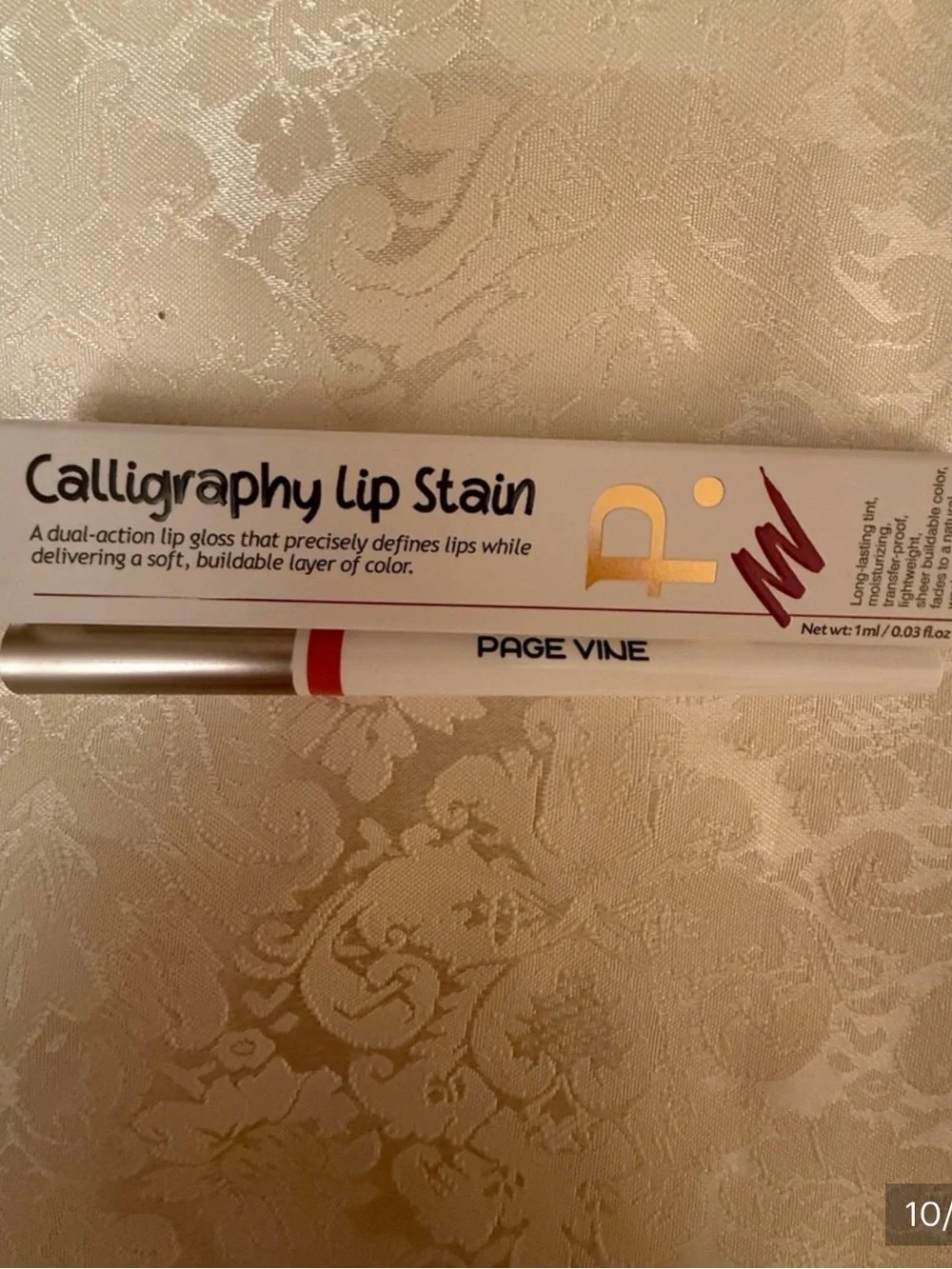 PAGE VINE Calligraphy Lip Stain Ripe Berry Gloss Liquid Waterproof 0.03 fl oz
